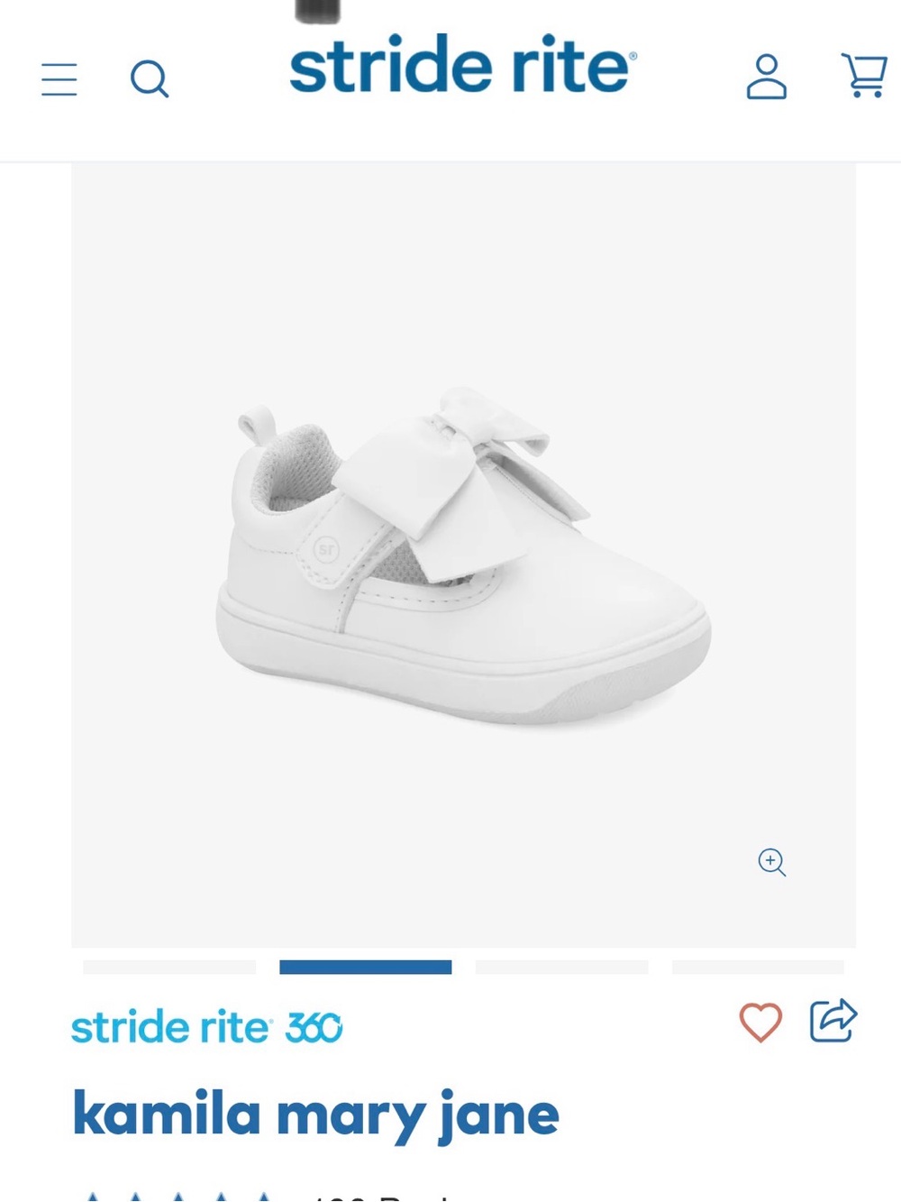 Stride Rite White Bow Mary Jane Sneaker